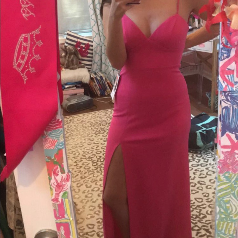 Pink prom formal dress